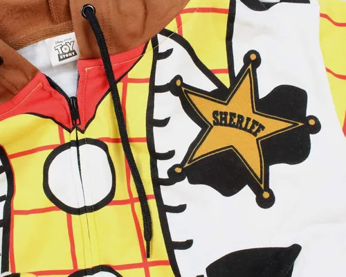 Vista 4 de Disney Pixar Toy Story - Disfraz de sheriff de I Am Woody The Cowboy para hombre, sudadera con capucha con cremallera, Woody