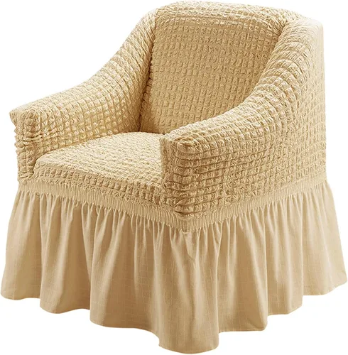 Vista 30 de Jeloris Funda Protectora Elástica para Sofá de Dos Plazas de Fácil Ajuste con Falda, Protector de Muebles Universal Duradero Lavable de Alta Beige