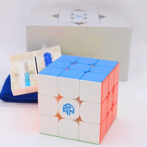 Vista 10 de Bukefuno GAN 11 M Pro 3x3 Velocidad magnética Magic Cube sin pegatinas GAN11M Pro 3x3x3 Puzzle Magic Cube (GAN11 M Pro Negro Frosted Kernel Version)
