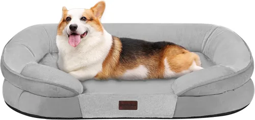 Vista 18 de Dwanton - Cama ortopédica para perros medianos con espuma de gel de memoria, sofá impermeable para perros, cama lavable para mascotas con cojín