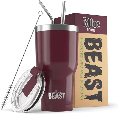 Vista 34 de Beast Vaso de 10 oz de Acero Inoxidable con Aislamiento al Vacío para Café y Hielo de Doble Pared Termo de Viaje (Blanco Ártico)