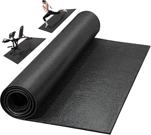 Vista 8 de Alfombrilla de correr Fitvids de 1/4" de espesor, alfombras antideslizantes para gimnasio, almohadilla de protección para el suelo, compatible
