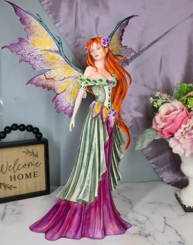 Vista 9 de Ebros Amy Brown - Estatua de hada grande de verano con adorno de flores, estatua de coleccionista de hadas FAE, figura mágica de 18.5 pulgadas