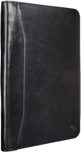 Vista 3 de Maxwell Scott Quality Leather Zipped Business Folder The Dimaro Handmade in Italy Night Black