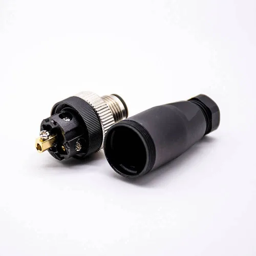 Vista 6 de Elecbee 5 unids M12 5 pines macho A-Code campo instalable tornillo terminación desblindaje para 22AWG 0.34mm² cable