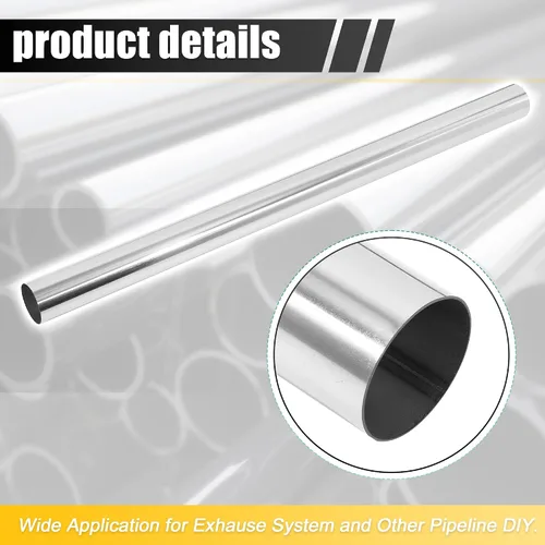 Vista 5 de X AUTOHAUX tubo de escape recto de 2" DIÁMETRO EXTERNO 30" de longitud DIY personalizado mandril tubo de escape de 2 pulgadas T304 acero inoxidable