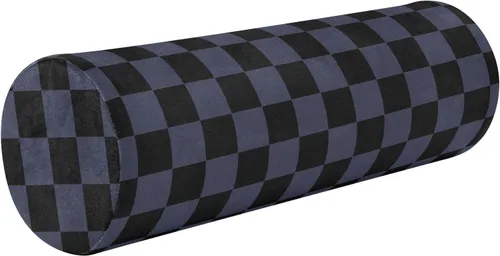Vista 16 de DOMIKING Almohada cervical con patrón de cuadros blancos y azules para el cuello, almohada cilíndrica de espuma viscoelástica con funda extraíble