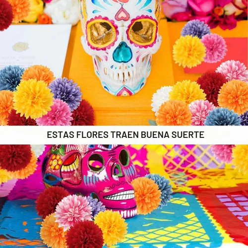 Vista 6 de EIMMBD 40 cabezas de flores de caléndula a granel de 3.15 pulgadas, guirnalda artificial de caléndula para decoración del día de los muertos