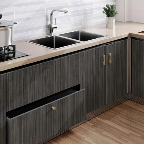 Vista 2 de Papel de contacto de madera, papel de contacto de grano de madera gris para armarios, encimeras, papel tapiz autoadhesivo impermeable, decoración