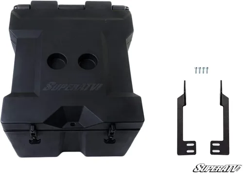 Vista 8 de SuperATV Enfriador trasero aislado de alta resistencia/caja de carga para Polaris RZR XP Turbo/XP 4 Turbo (2016+) - Tapa sellada mantiene el hielo