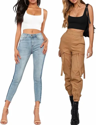 Vista 4 de BelleLovin AESLOVIN - Camiseta sin mangas de punto acanalado para mujer