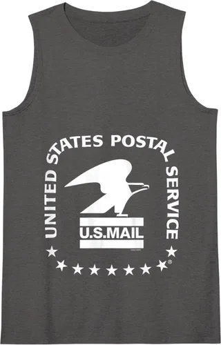 Vista 4 de USPS - Camiseta sin mangas con sello de correo aéreo de EE. UU, Gris Negro