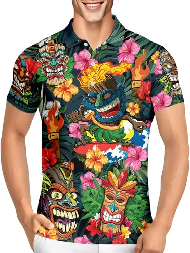 Vista 49 de PAGYMO Camisetas de golf divertidas para hombre, diseño de impresión loca Aop-polo-06361