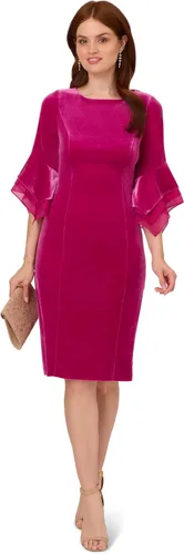 Vista 4 de Adrianna Papell Vestido corto de terciopelo con mangas acampanadas para mujer