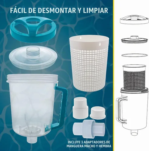 Vista 6 de U.S. Pool Supply Atrapasador de hojas de piscina - Recipiente de hojas de piscina en línea, aspiradora para limpiador enterrado, cesta de filtro