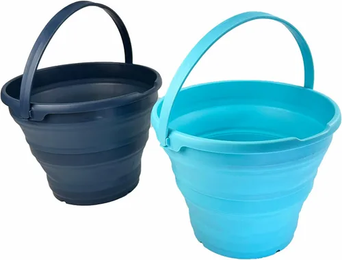 Vista 10 de SAMMART Cubo de plástico plegable de 10 L (2.6 galones), bañera redonda plegable, cubo de agua portátil para pesca, bote de agua para exteriores