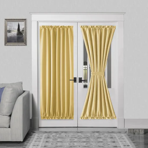 Vista 151 de DWCN Cortinas para Puertas Francesas – Cortinas opacas térmicas con bolsillo para barra para puertas con ventana de cristal, puertas de cocina