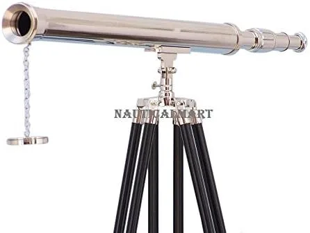 Vista 6 de Nauticalmart Telescopio maestro de puerto cromado de pie de 60 pulgadas Regalo coleccionable, perfecto para regalos de Navidad y vacaciones