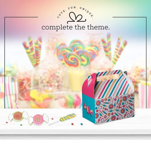 Vista 4 de Hammont Cajas de papel (10 unidades) - Cajas de galletas para regalos de fiesta, bonitos diseños, perfectas para fiestas y celebraciones, 6.25 x