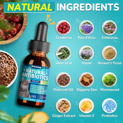 Vista 6 de Woyamay Antibióticos para Gatos, Antibiótico Natural para Alivio de Alergia, Salud del Tracto Urinario, Alivio de la Picazón y Cuidado