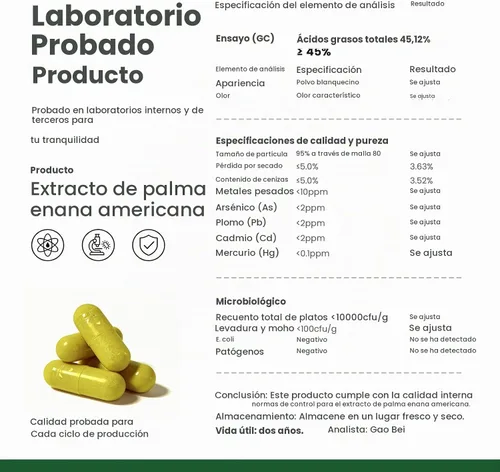 Vista 9 de Saw Palmetto con extracto de semilla de calabaza para la salud