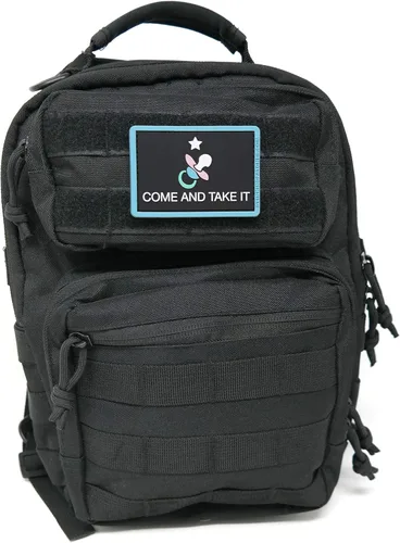 Vista 4 de Come and Take It - Bolsa de pañales para chupete, parche de PVC con gancho y bucle Divertido parche táctico
