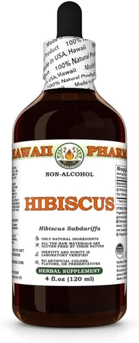 Vista 10 de Hawaii Pharm Extracto de hibisco sin alcohol, glicerita para apoyo antioxidante, promueve la circulación, apoya la vitalidad cardíaca, mejora