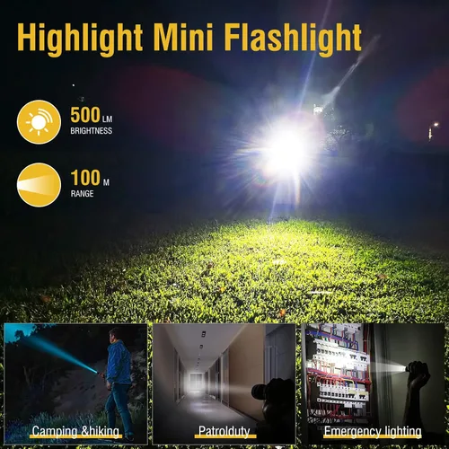Vista 2 de BORUIT V3 Linterna EDC Pequeña y Potente con Luz Roja UV y Azul, Altos Lúmenes 900LM, Carga USB-C, Mini Linterna de Bolsillo y Llavero - 12 Modos