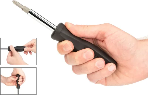 Vista 9 de TEKTON Destornillador multi-punta Phillips/ranurada 6-en-1 (#1 x 3/16 pulgadas, #2 x 1/4 pulgadas, Negro) DMS14001