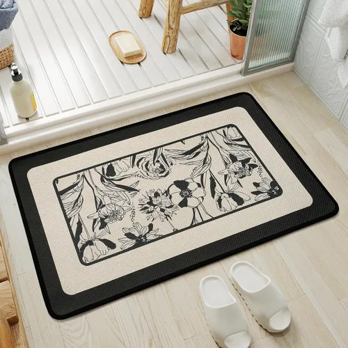 Vista 18 de YDKGL Alfombra de baño Half Circle, alfombras de baño finas antideslizantes A- Marrón a