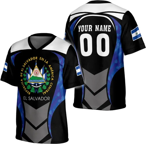 Vista 14 de Camiseta de fútbol de El Salvador personalizada de El Salvador Jersey de fútbol de El Salvador para hombres, camisas de El Salvador 3D