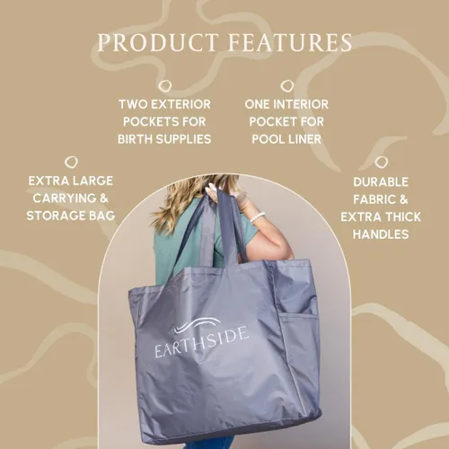 Vista 4 de Earthside Birth Pools Bolsa de transporte y almacenamiento para kit de parto en el hogar, suministros Doula y bolsa Doula Essentials, espacio