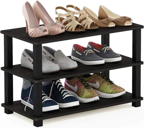 Vista 17 de Furinno Turn-N-Tube - Zapatero estrecho de 3 niveles, zapatero con organizador curvado independiente, 11.7 x 23.6 x 21.9 pulgadas, para entrada