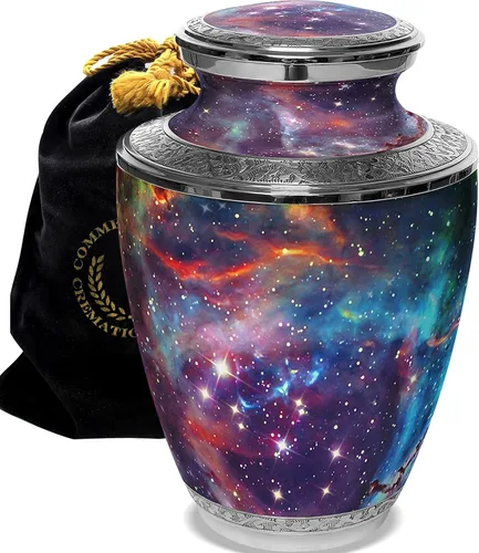 Vista 31 de Commemorative Cremation Urns Urnas de cremación personalizadas decorativas hechas a mano para mujeres (aurora boreal extragrandes)