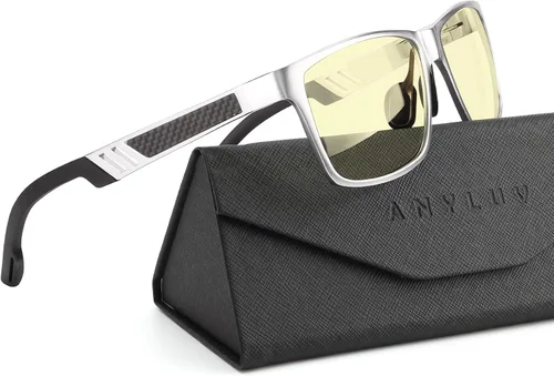 Vista 15 de ANYLUV Blue Light Blocking Glasses Men Computer Gaming Glasses Lightweight Al-Mg Metal Anti Eyestrain Eye Protection