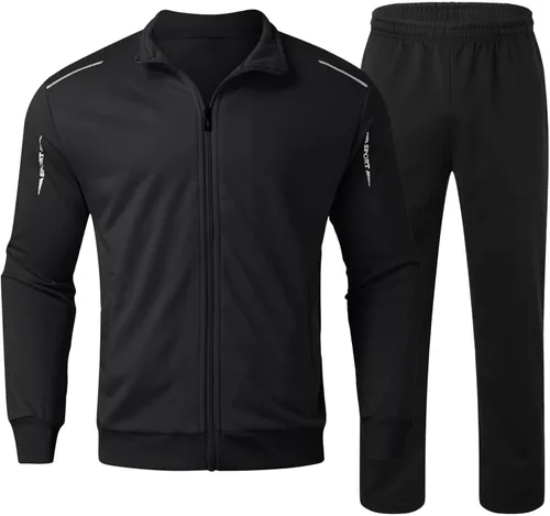 Vista 6 de Conjunto deportivo casual para hombre, talla grande, chaquetas de manga larga para invierno, pantalones para correr, trotar, deportes, trajes de 2
