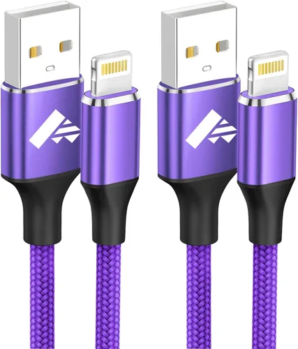 Vista 9 de Aioneus Cable Lightning corto de 1 pie, 2 unidades, [Certificado por Apple] Cable para iPhone de 1 pie de carga rápida de nailon trenzado de 12