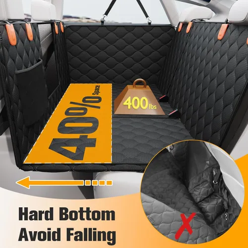 Vista 5 de PETICON - Extensor de asiento trasero convertible para perros, funda de asiento duro para perros