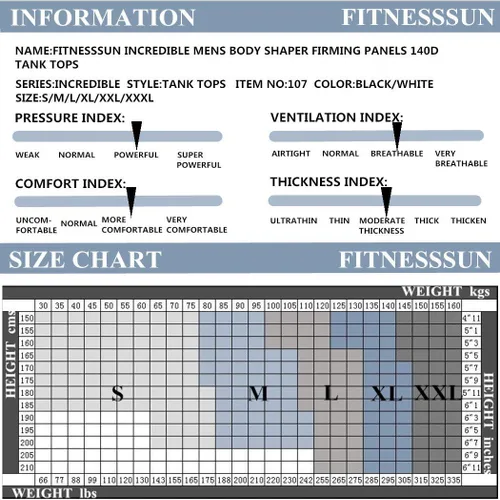 Vista 2 de FS Mens Tights Compression Body Shaper Sports Muscle Tank Top Abs Abdomen Slim