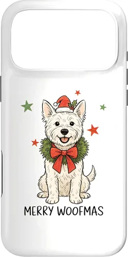 Vista 21 de Merry Woofmas White Terrier Dog Santa Hat Christmas Cute Dog Case for iPhone 15