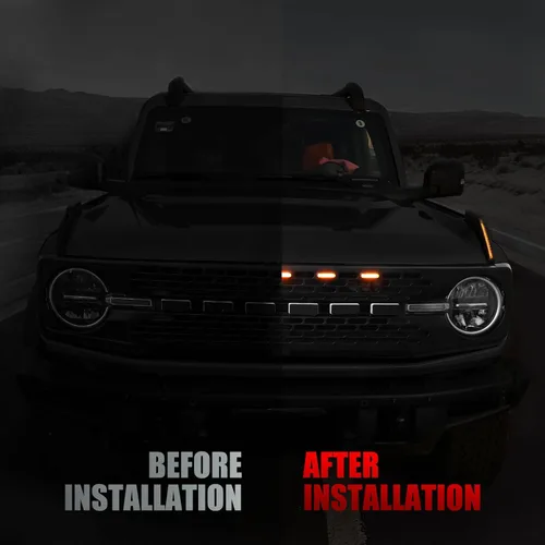 Vista 2 de Mabett 5 piezas de luces LED de parrilla para accesorios Ford Bronco 2021 2022 2023 2024 2025 de 2/4 puertas, compatibles con Badlands Wildtrak &