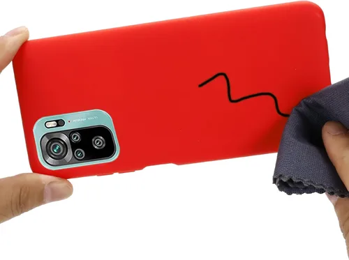 Vista 4 de Funda para Xiaomi Redmi Note 10S, funda protectora de silicona líquida para Xiaomi Redmi Note 10S con cordón de silicona, cubierta delgada y suave a