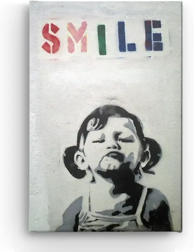 Vista 19 de Arte en lienzo de Banksy para pared, decoración del hogar, lienzo pre-estirado - varios tamaños