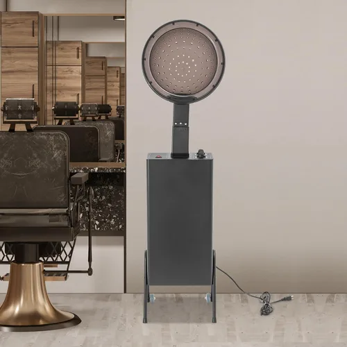 Vista 2 de Secador de pelo de pie para salón, secador de pelo profesional con capucha de 1200 W, secador de salón negro con capucha, temporizador de 60