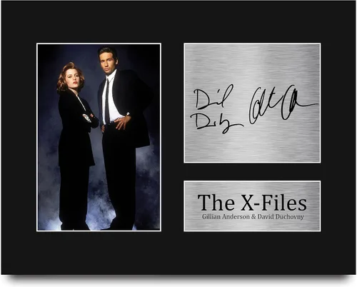 Vista 8 de HWC Trading The X-Files - Cartel impreso de regalo firmado con autógrafo Gillian Anderson David Duchovny - Tamaño carta de EE. UU