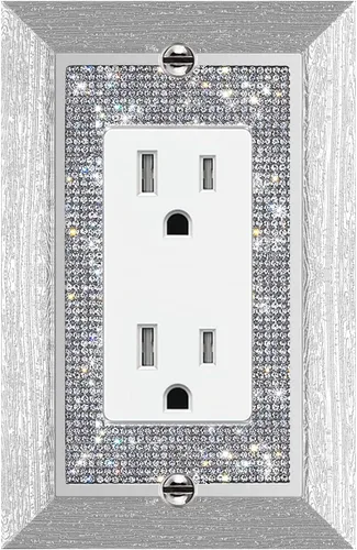 Vista 4 de Diamantes de imitación rosa brillante, placa decorativa para interruptor de luz de palanca simple, placa de cubierta decorativa, cubierta
