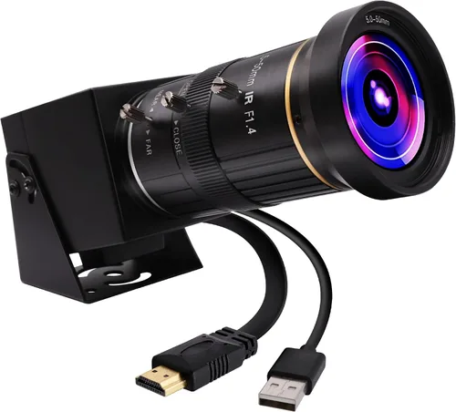 Vista 4 de ELP 4K USB HDMI Cámara Manual Zoom Webcam - Enfoque Variable H.264 Mini Cámara de Seguridad USB para Computadora Telescópica - 8mp IMX415 CCTV Lente