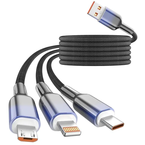 Vista 16 de Cable de carga 4 en 1 de 240 W máximo, cable USB C de carga rápida con chip E-Mark, cable USB A/C a C/Lightning, cable de carga múltiple para iPhone