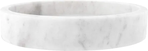 Vista 6 de Creative Co-Op Bandeja de mármol tallada redonda minimalista o tablero de embutidos, blanco