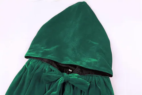 Vista 7 de ALIZIWAY Capa de terciopelo reversible con capucha forrada con satén renacentista, medieval, Halloween, Navidad, cosplay